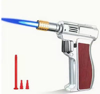 Windproof Butane Turbo Lighter High Temp Welding Torch Inflatable Metal Spray Gun for BBQ Kitchen Outdoor Smoking (no fuel)