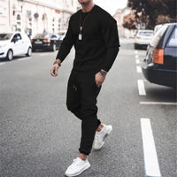 2025 New Men Two Pieces Sets Running Sweatshirt+Sweatpants  Suit Autumn Winter Warm Tracksuit Sets Men's Jogger Sports Suit