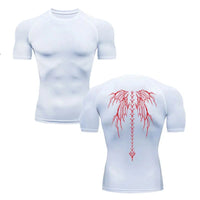 Y2K Compression Shirt Men Fitness Gym Skeleton Sport Running T-Shirt Rashgard Tops Tee Quick Dry Short Sleeve T-Shirt For Men