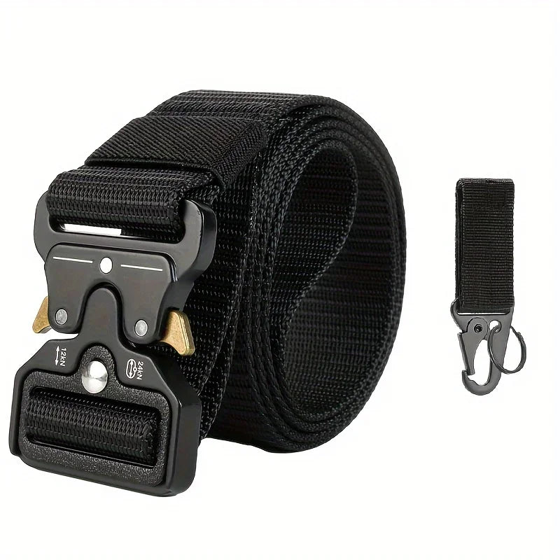 Men's Tactical Belt Heavy-Duty Nylon Belt With Quick-Release Buckle | Adjustable Work Belt For Outdoor Training