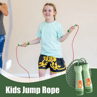 Jump Rope Kids Wear Resistant Cotton Cord Length Adjustable Fitness Skipping Rope With Handle For Kids Boys Girls Outdoor