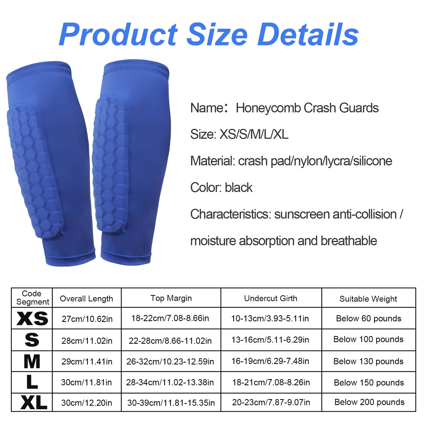 1 Pairs Shin Defender with Honeycomb Pads Soccer Shin Pads Breathable Lightweight Calf Protective Gear for Boys Girls Men Women