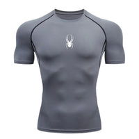Men Sport T-Shirt Spider Quick Dry Bodybuilding Running Shirt Compression Tops Gym T Shirt Men Fitness Tight Tees Rashgard