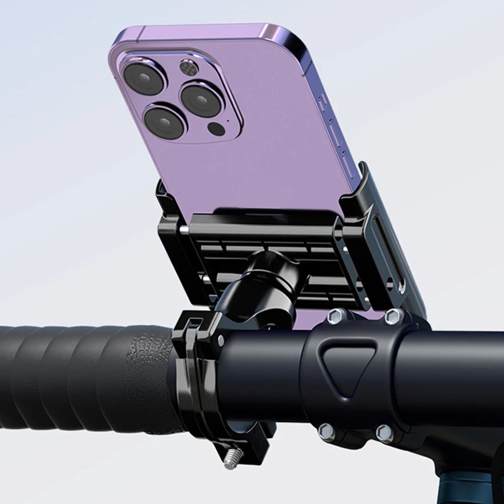 Bicycle Phone Holder Aluminum Alloy Bike Cell Phone Stand 360° Rotation Bicycle Phone Mount Stand for 4.2-7.5 Inch Phone