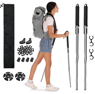 Multi-functional Trekking Pole Ultra-lightweight Adjustable Trekking Pole - Multi-purpose Foldable Hiking Aid (3 Sizes) Foldable