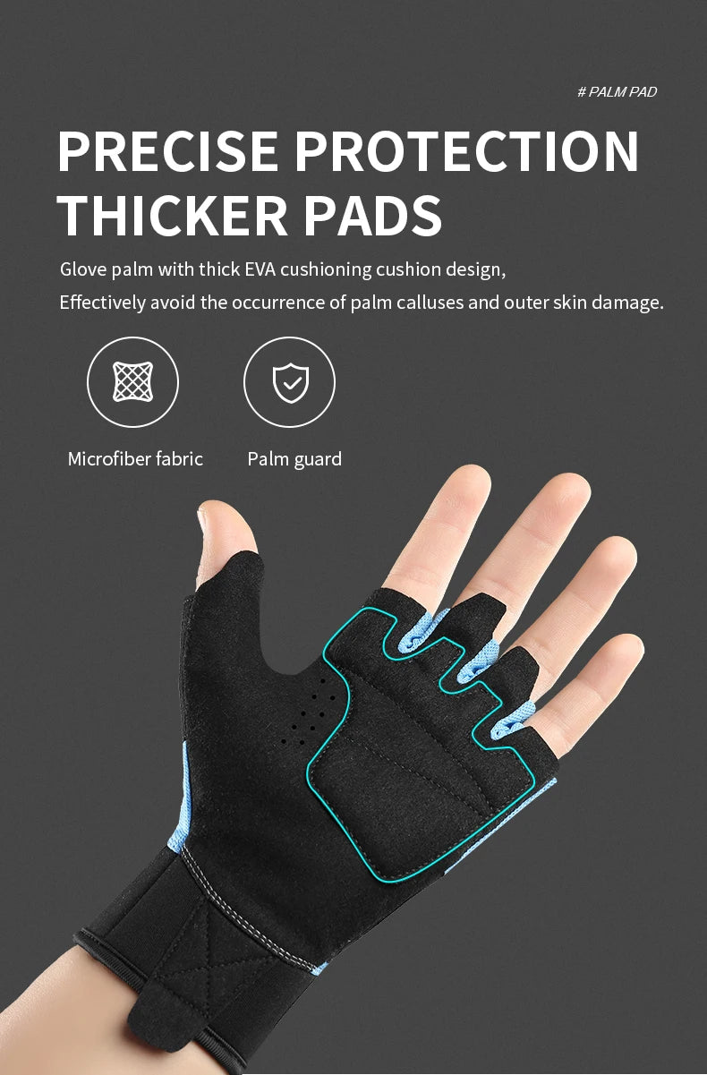 Workout Gloves Men Women Gym Lifting Fitness Climbing Exercises Work Out Wrist Belt Shock Absorb Foam Pad Palm Crossfit