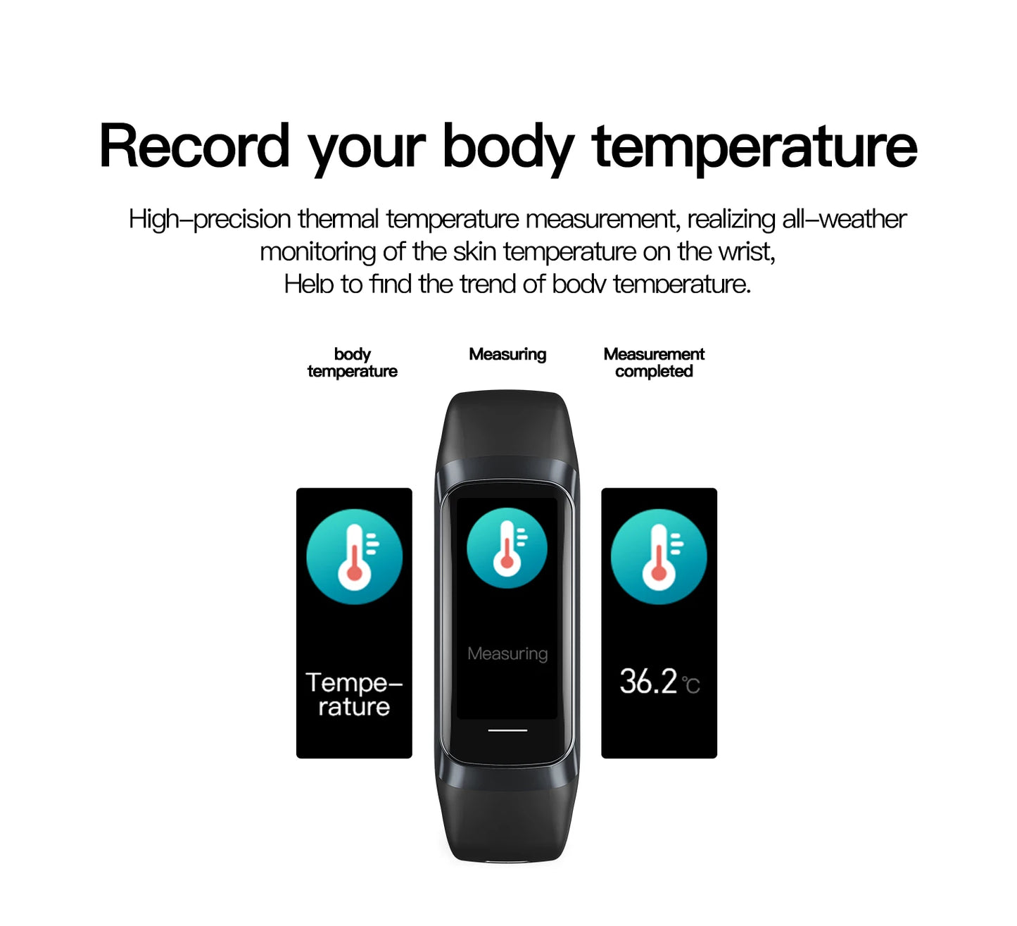 AMOLED Smartwatch Body Temperature Monitor Fitness Clock Sports 3ATM Waterproof Men Smart Watch Band for Women IOS Android 2025