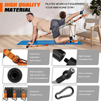 Pilates Workout Equipment with Resistance Bands Portable Weighted Exercise Pilates Bar Exercise Bands Set for Home Bodybuilding