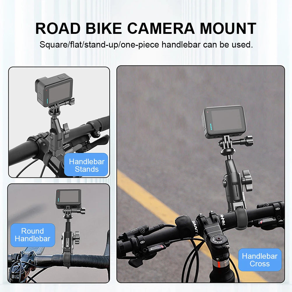 Handlebar Mount Bracket 360 Rotating Motorcycle Bike Camera Holder for Insta360 DJI Action Camera