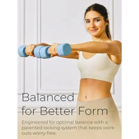 Blue Adjustable Dumbbell (5 lbs) and Green Adjustable Kettlebell (12 lbs) Bundle