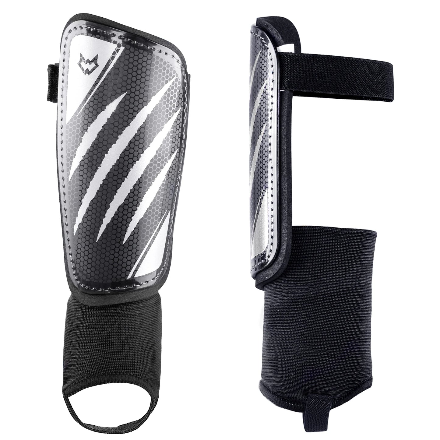 WVVOU shin guards for children, football shin guards for boys and girls, shin guards for men with double adjustable straps