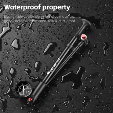 WEST BIKING 400PSI Bicycle Air Pump High Pressure MTB Bicycle Pump Front Fork Rear Suspension Pressure Gauge Schrader Valve
