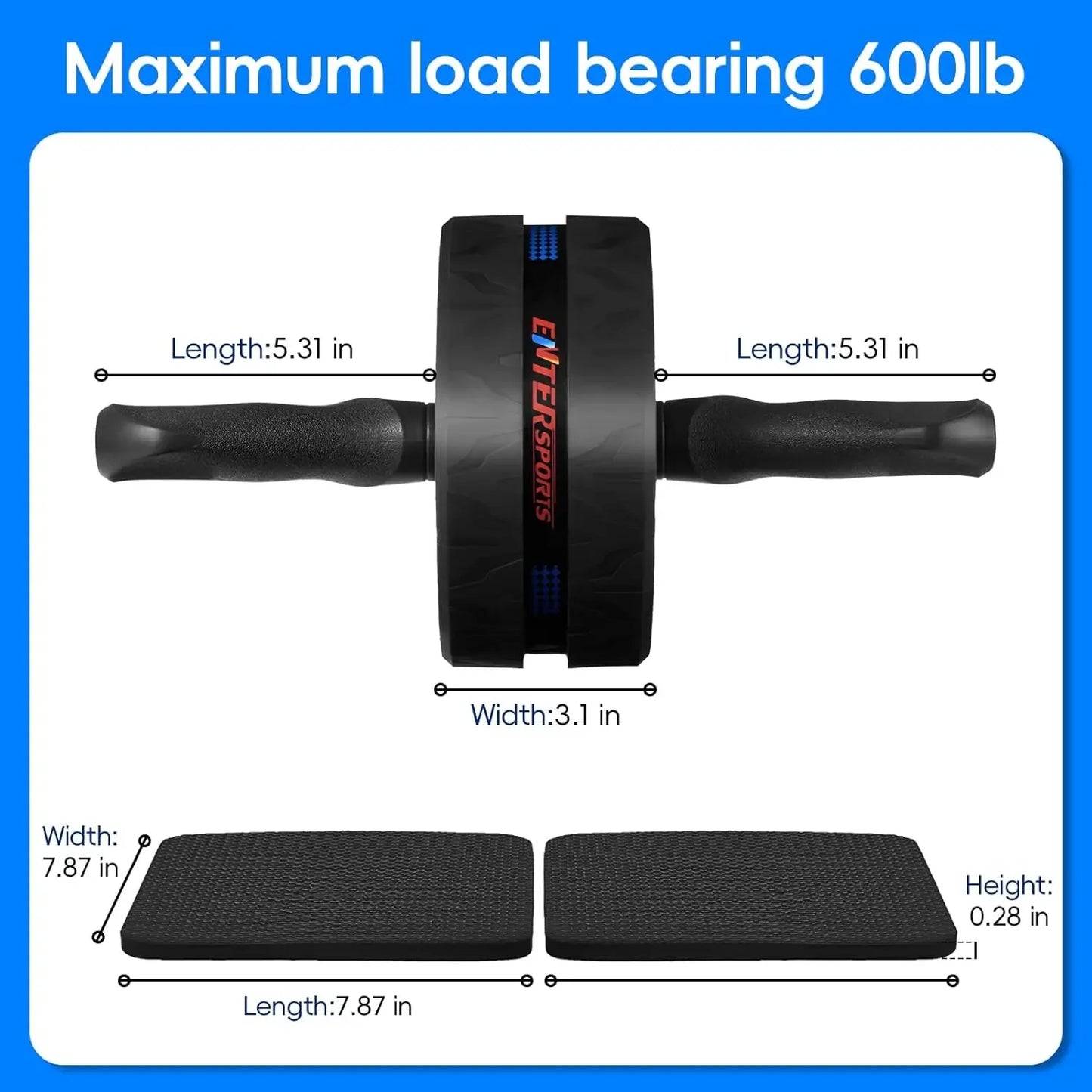 Ab Roller Wheel for Abs Workout - Abdominal Exercise Equipment with 2 Knee Pads for Home Gym, Core Strength Training, Fitness Eq