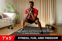 Extra Thick 7mm High-Density Exercise Mat, Multiple Sizes for Home Gym, Cardio, Yoga & MMA