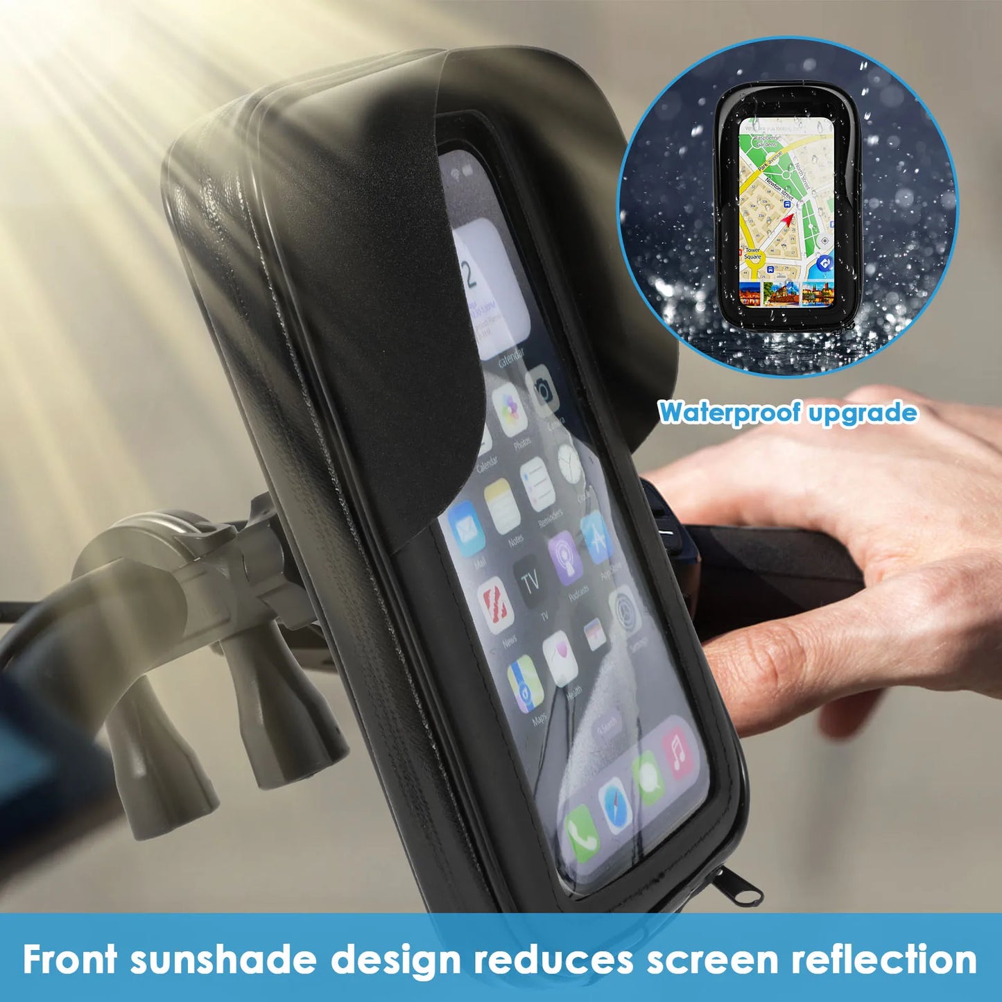 360° Rotatable Bike Phone Holder Bag Waterproof Motorcycle Handlebar Bag Bicycle Pouch Touch Screen Phone Mount Accessories2028