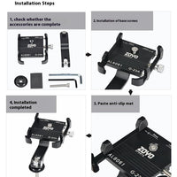 Bike Phone Mount Bicycle Phone Clip Anti-Shake Bike Phone Holder Clamp Adjustable Bicycle Mobile Phone Support for MTB Road Bike