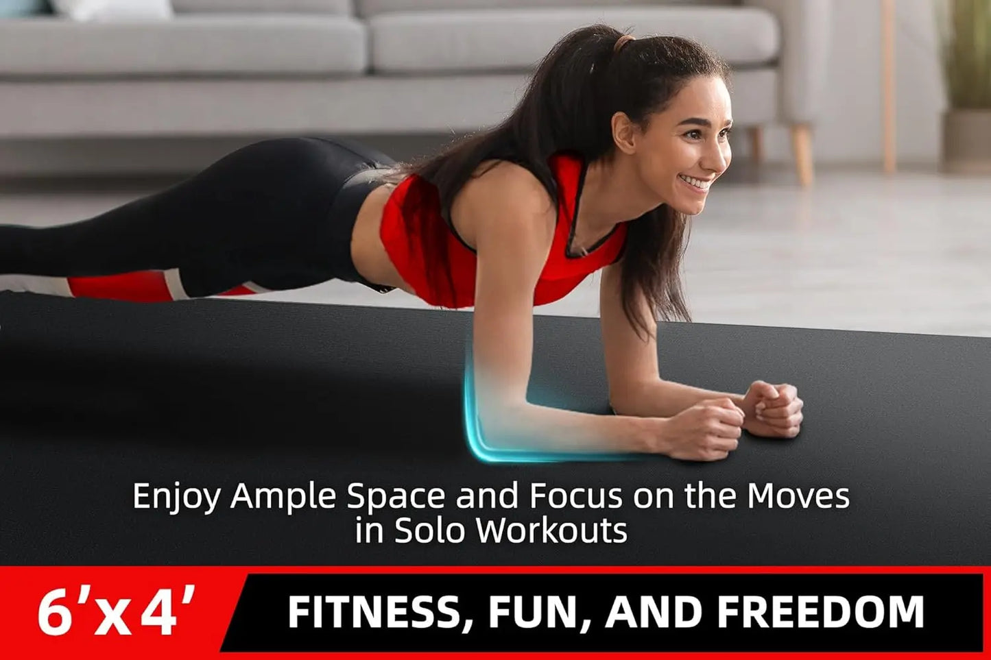 Extra Thick 7mm High-Density Exercise Mat, Multiple Sizes for Home Gym, Cardio, Yoga & MMA