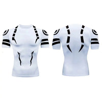 Anime Jujutsu Kaisen Compression T Shirt Men 3D Print Sukuna Breathable Football Fitness Tight Sportswear Quick Dry Riding Tops
