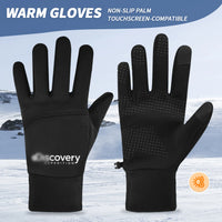 1 Pair Men's Winter Bicycle Gloves Touch Screen Windproof Warm Gloves Waterproof Sports Full Finger Warm Bicycle Outdoor Gloves