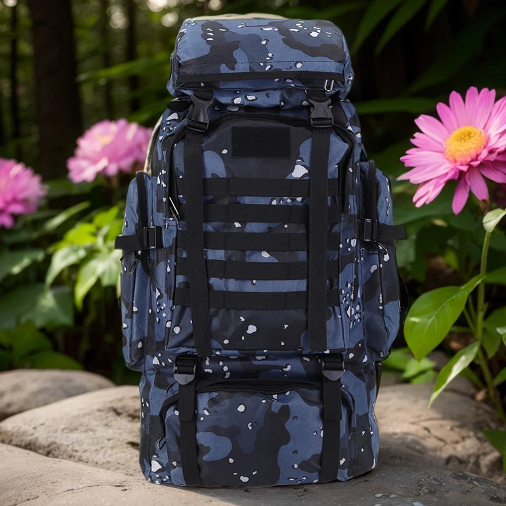 80L Comfort Breathable Camouflage Backpack Waterproof Wear-resistant Climbing Backpack Outdoor Sports Rucksack Ski Hiking Bags