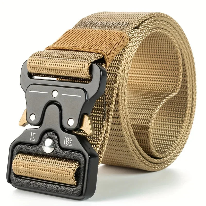 Men's Tactical Belt Heavy-Duty Nylon Belt With Quick-Release Buckle | Adjustable Work Belt For Outdoor Training