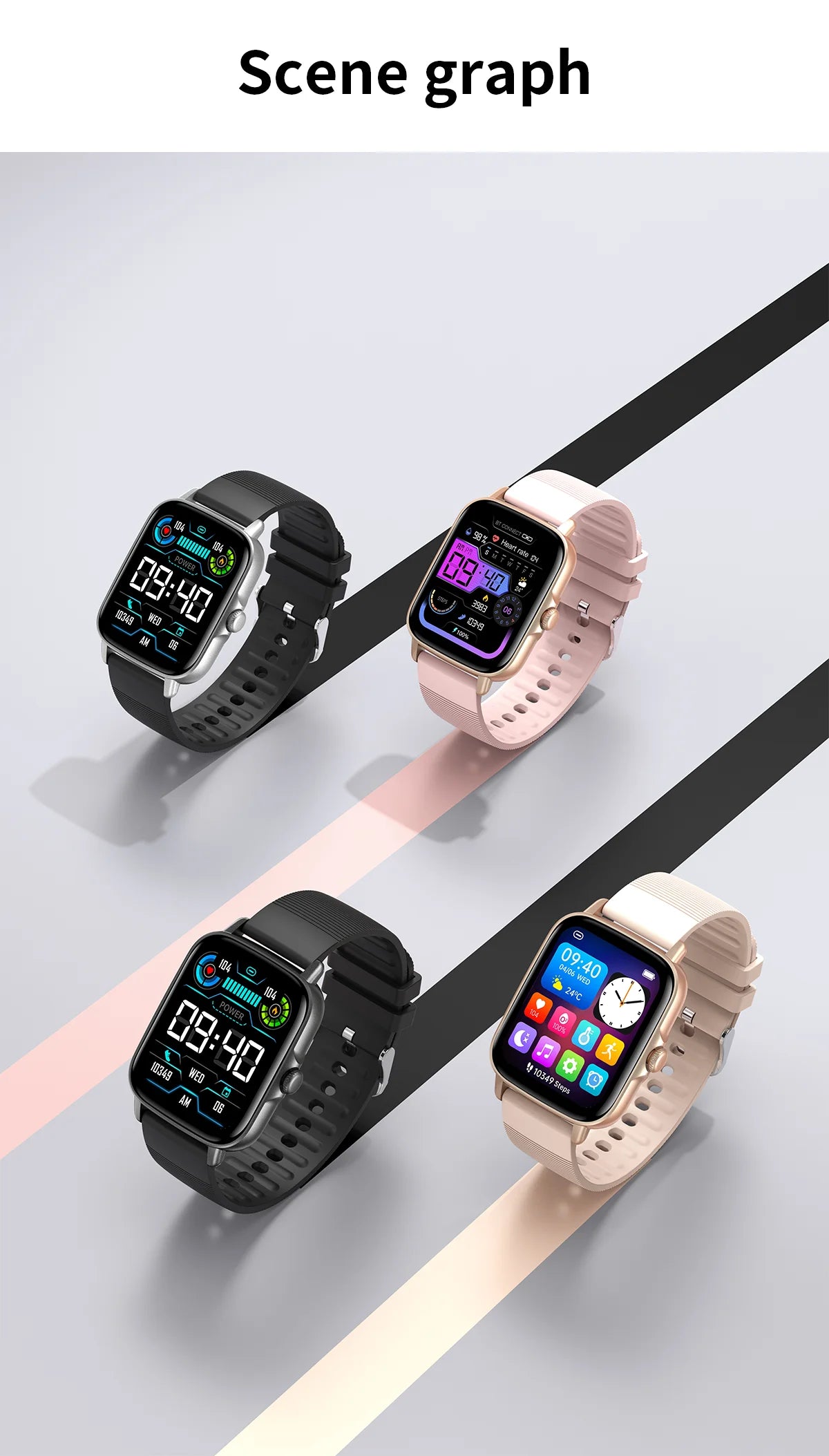 EIGIIS 2025 Smart Watch for Men Women Fitness Tracker with Heart Rate Sleep Monitor Activity Tracker 1.69" HD Waterproof Watch