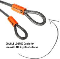 KryptoFlex 710 7FT Double Loop Bike Lock, 10mm Braided Steel Anti-Theft Cable with Looped Ends