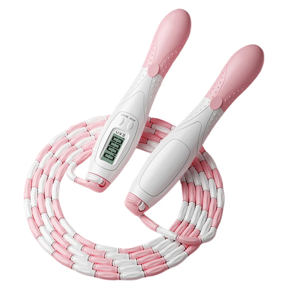 Beaded Jump Rope Skipping Rope with Counter Jump Rope Adjustable Length Plastic Segmented Jump Rope for Kids Adults