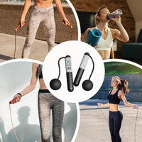 1Pair Ropeless Jump Rope Smart Cordless Counting Skipping Rope Anti-Slip Adjustable Weighted Cordless Jump Ropes