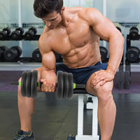 4 in 1 Adjustable Dumbbell Set, 44LBS Free Weight Set Used as Dumbbell, Barbell, Kettlebell and Push-up, Home Gym Fitness