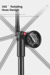 WEST BIKING 400PSI Bicycle Air Pump High Pressure MTB Bicycle Pump Front Fork Rear Suspension Pressure Gauge Schrader Valve
