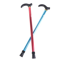 1PC 75-90cm Aluminum Alloy Adjustable Walking Stick 2 Section Stable Anti-Skid Crutch Old Man Hiking Cane Height
