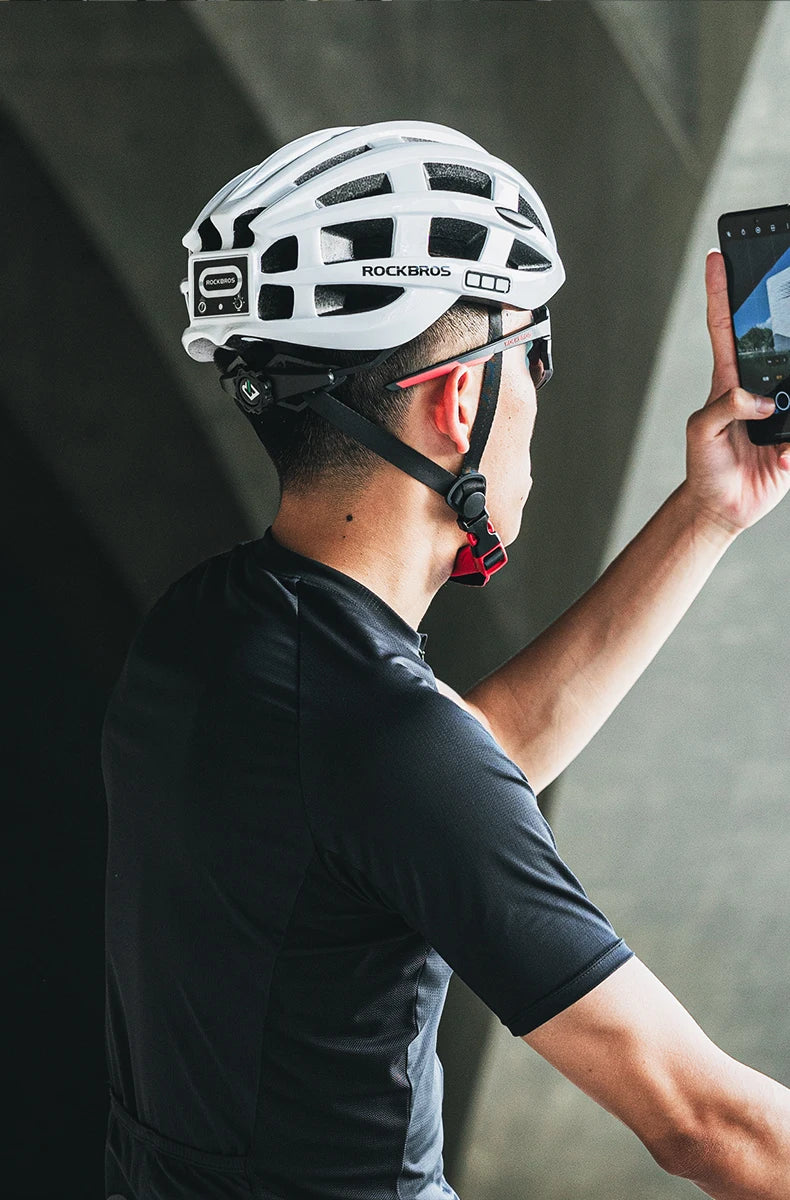 ROCKBROS Cycling Light Helmet USB Charging Electric LED Front Light Helmet Night Cycling Safety Helmet Bicycle Scooter Helmet