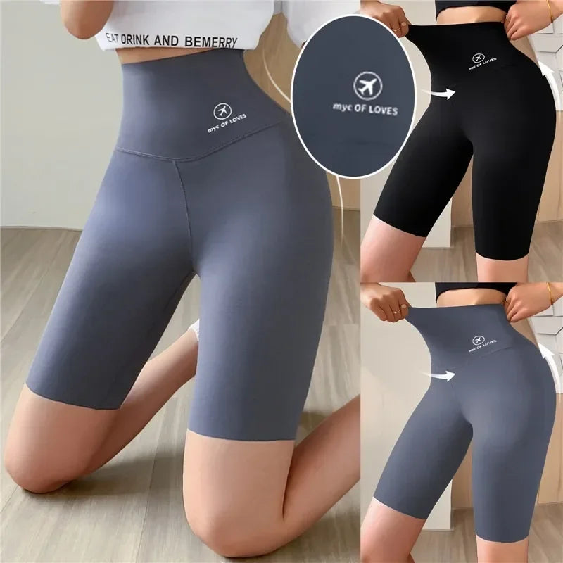 Women Butt Lifting Yoga Shorts Elastic Workout High Waist Tummy Control Ruched Booty Pants Seamless Gym Compression Tights