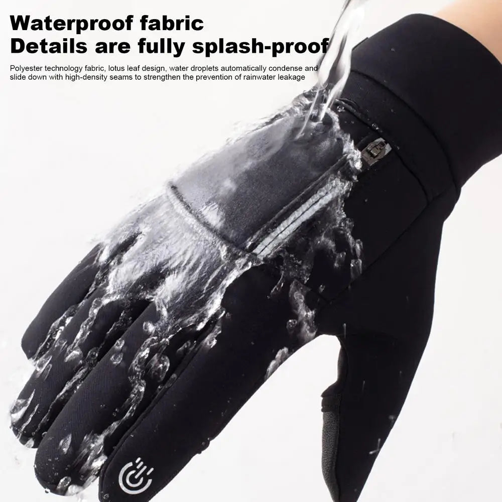 Cycling Windproof Gloves Windproof Outdoor Full Finger Cycling Gloves Pocket Design Screen Touch Cycling Gloves For Sports