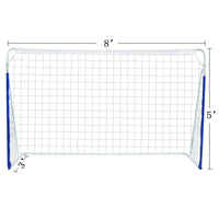 8x5FT Soccer Goal for Backyard with Carry Bag - Steel Pipe Goal - Fun for Outdoor Indoor Training Games for Kids Youth Adult, fo