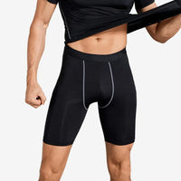 High Performance Men's Compression Short Pants With Pocket Elastic Quick Dry Breathable Stretchy Base Layer For Sports Gym