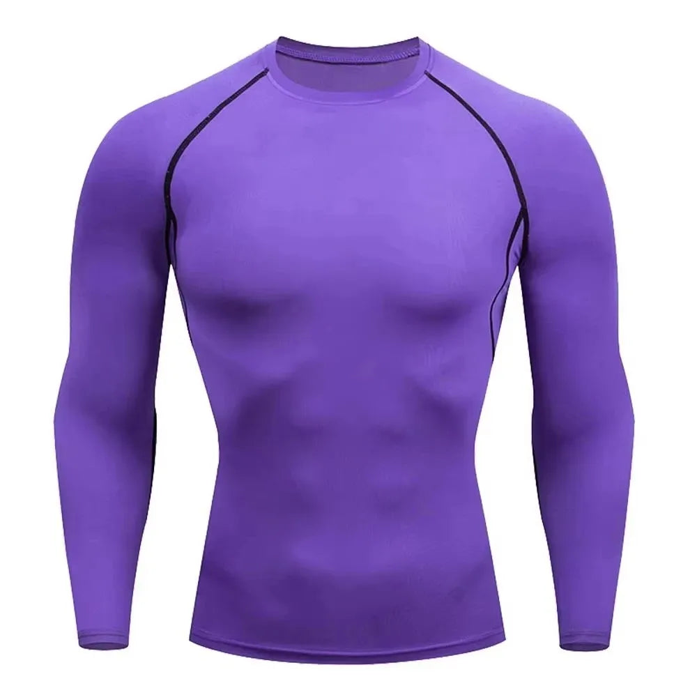 Autumn and winter Keep warm Men Compression Running T-Shirt Fitness Tight Long Sleeve Sport Training Jogging Gym Sportswear