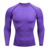 Autumn and winter Keep warm Men Compression Running T-Shirt Fitness Tight Long Sleeve Sport Training Jogging Gym Sportswear