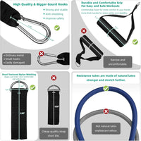 Resistance Bands, Exercise Bands with Handles Stretch Bands for Exercise Workout Bands with Door Anchors, 10-150LB Set (11Pcs)