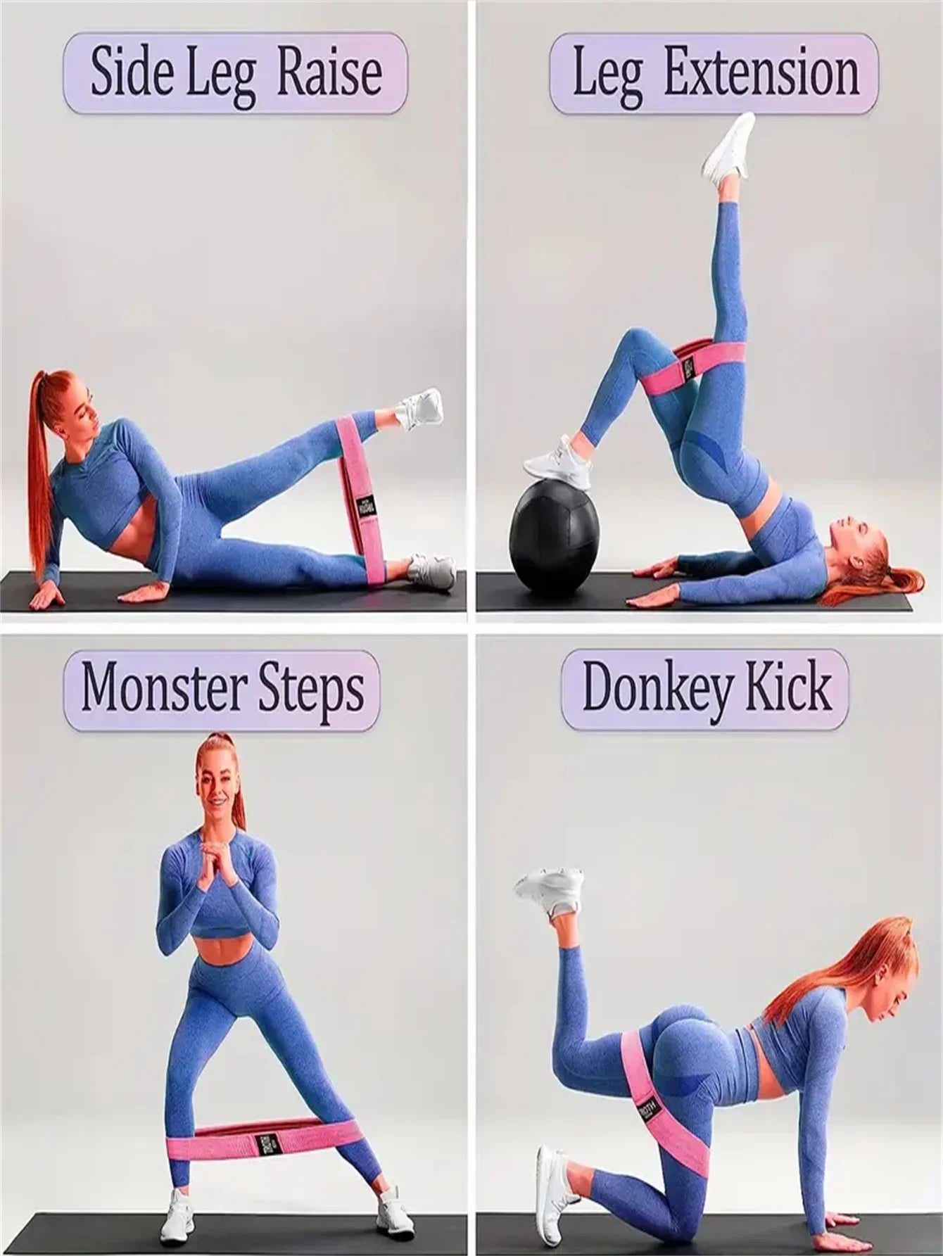 Pilates Yoga Elastic Resistance Bands, Exercise Stretch Flex Band For Booty Legs Workout