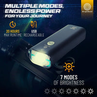 Bike Helmet Light, 8500 Lumens Rechargeable Front Headlight, 7 Modes, Wide Beam, IPX4 Waterproof, Adjustable Mount Strap