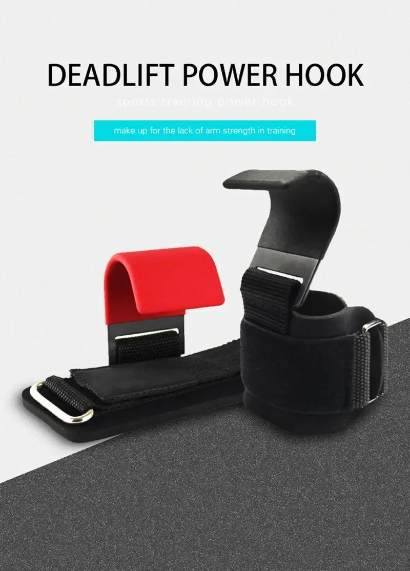 Weight Lifting Hook Grips With Wrist Wraps Hand-Bar Wrist Strap Gym Fitness Hook Weight Strap Pull-Ups Power Lifting Gloves