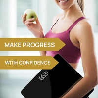 High Precision Digital Bathroom Scale with Large Display, Measures Up to 400 lbs, Includes Batteries