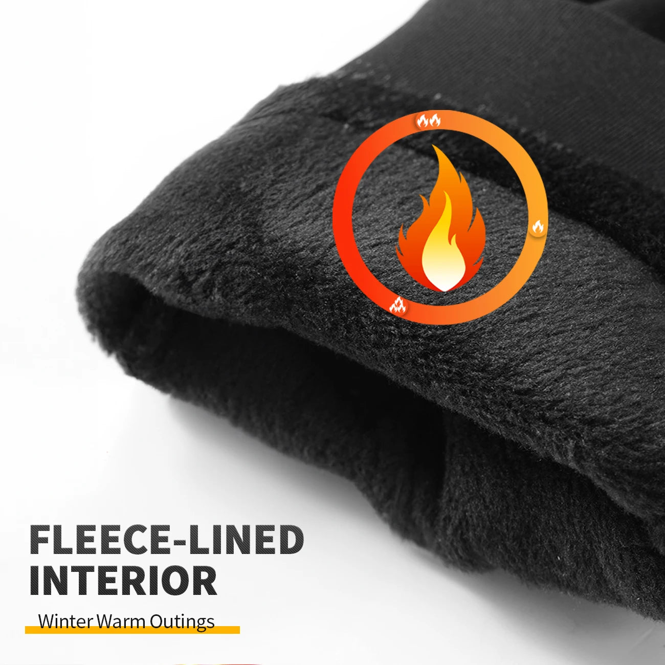 1 Pair Men's Winter Bicycle Gloves Touch Screen Windproof Warm Gloves Waterproof Sports Full Finger Warm Bicycle Outdoor Gloves