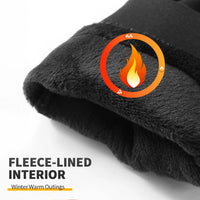 1 Pair Men's Winter Bicycle Gloves Touch Screen Windproof Warm Gloves Waterproof Sports Full Finger Warm Bicycle Outdoor Gloves