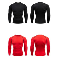 Autumn and winter Keep warm Men Compression Running T-Shirt Fitness Tight Long Sleeve Sport Training Jogging Gym Sportswear