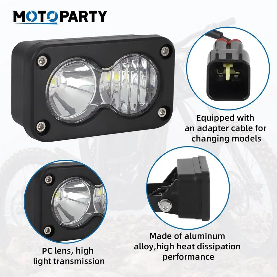 Dirtbike Headlight Kit for SurRon Segway X260 Talaria Sting R MX4 PC Lens Motorcycle Light Bar Led Headlamp with Blue Light Swit