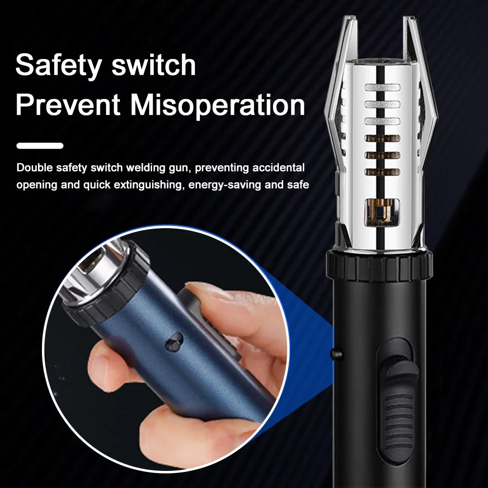 Windproof Torch Butane Gas Lighter Adjustable Flame Candles Lighter with Safety Lock Cool Lighters for Cigar BBQ Baking Camping