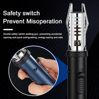 Windproof Torch Butane Gas Lighter Adjustable Flame Candles Lighter with Safety Lock Cool Lighters for Cigar BBQ Baking Camping